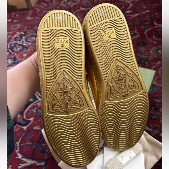 Gucci men sneakers Nappa Silk Oro Vecchio - Picture 6 of 8